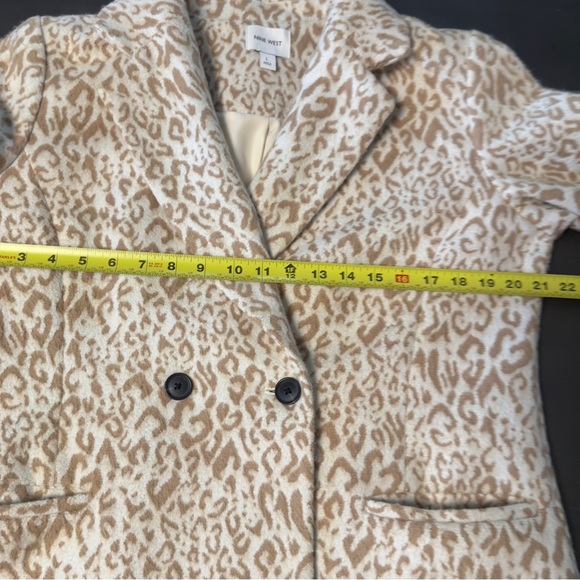 Nine West Side Vent Animal Print Coat in Ivory Tan Leopard - Picture 7 of 11